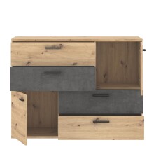 Kommode >Salford< in Artisan Eiche - 124,9x95,9x41,3cm (BxHxT)