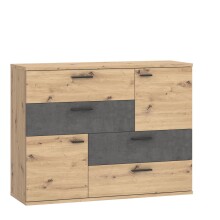 Kommode >Salford< in Artisan Eiche - 124,9x95,9x41,3cm (BxHxT)