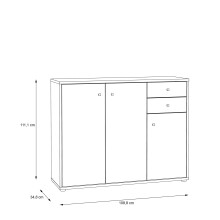 Kommode >Tembi< in Old Wood Vintage - 108,8x111,1x34,8cm (BxHxT)