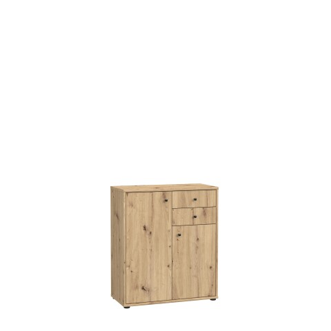 Kommode >Tembi< in Artisan Eiche - 73,7x85,5x34,8cm (BxHxT)
