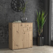 Kommode >Tembi< in Artisan Eiche - 73,7x85,5x34,8cm (BxHxT)
