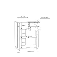 Kommode >Tembi< in Old Wood Vintage - 73,7x85,5x34,8cm (BxHxT)