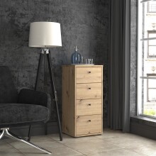 Kommode >Tembi< in Artisan Eiche - 38,6x85,5x34,8cm (BxHxT)