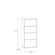 Kommode >Tembi< in Artisan Eiche - 38,6x85,5x34,8cm (BxHxT)