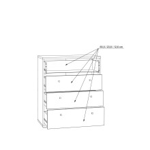 Kommode >Tembi< in Artisan Eiche - 73,7x85,5x34,8cm (BxHxT)