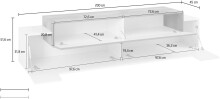 TV-Board >Catania< in Weiß-Hochglanz / Schiefer - 200x51,6x45cm (BxHxT)