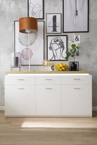 Sideboard >Chalki< in Weiß - 156x83x44cm (BxHxT)