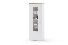 Vitrine >Chalki< in Weiß - 70x198x38cm (BxHxT)