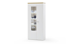 Vitrine >Chalki< in Weiß - 88x198x38cm (BxHxT)
