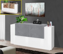 Sideboard >Catania< in Weiß-Hochglanz -...