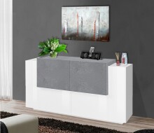 Sideboard >Catania< in Weiß-Hochglanz - 160x86x45cm (BxHxT)