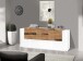 Sideboard >Catania< in Weiß-Hochglanz / Ahorn - 220x86x45cm (BxHxT)