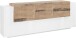 Sideboard >Catania< in Weiß-Hochglanz / Ahorn - 220x86x45cm (BxHxT)