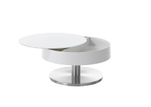 Couchtisch >Souli< in Weiß aus MDF,Metall,Glas - 79x40x79cm (BxHxT)