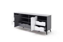 Sideboard >Nemea< in Grau matt - 180x73x40cm (BxHxT)