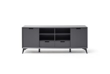 Sideboard >Nemea< in Grau matt - 180x73x40cm (BxHxT)
