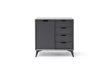 Highboard >Nemea< in Grau matt - 93x92x40cm (BxHxT)