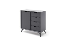Highboard >Nemea< in Grau matt - 93x92x40cm (BxHxT)