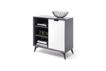 Highboard >Nemea< in Grau matt - 93x92x40cm (BxHxT)