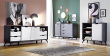 Highboard >Nemea< in Grau matt - 137x92x40cm (BxHxT)