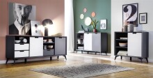 Highboard >Nemea< in Grau matt - 137x92x40cm (BxHxT)