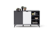 Highboard >Nemea< in Grau matt - 137x92x40cm (BxHxT)