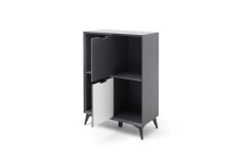 Highboard >Nemea< in Grau matt - 80x115x40cm (BxHxT)