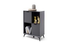Highboard >Nemea< in Grau matt - 80x115x40cm (BxHxT)