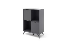 Highboard >Nemea< in Grau matt - 80x115x40cm (BxHxT)