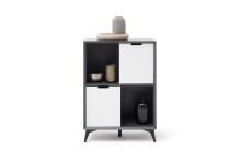 Highboard >Nemea< in Grau matt - 80x115x40cm (BxHxT)