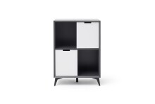 Highboard >Nemea< in Grau matt - 80x115x40cm (BxHxT)