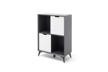 Highboard >Nemea< in Grau matt - 80x115x40cm (BxHxT)