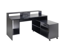 Schreibtisch >Thasos< in Schwarz - 160x92x70cm (BxHxT)