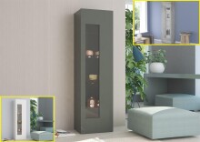 Vitrine >Daiquiri< Anthrazit-Hochglanz oder Beton...