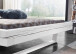 Massivholzbett >Long Beach< in Weiß aus Massivholz - 202x85x222cm (BxHxT)