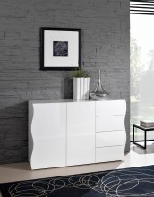 Sideboard >Onda< in Weiß Hochglanz -...