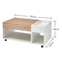 Couchtisch >Elfi< in Weiß - 110x44x60cm (BxHxT)