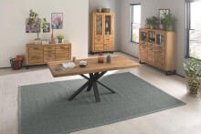 Esstisch >Eastbourne< in Eiche aus Massivholz,Metall - 200x76x100cm (BxHxT)