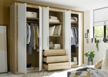 Kleiderschrank >Frieda< in Artisan Eiche - 289x225x59cm (BxHxT)