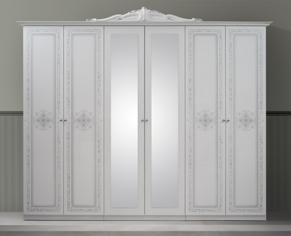 Kleiderschrank >Langston< in Weiß - 261x227x57cm (BxHxT)