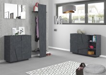 Schuhschrank >Piacenza< in Schiefer Nachbildung - 81x86x38cm (BxHxT)