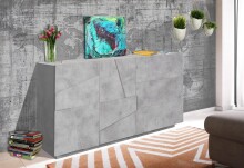 Sideboard >Piacenza< Beton oder Schiefer oder Weiß-Hochglanz