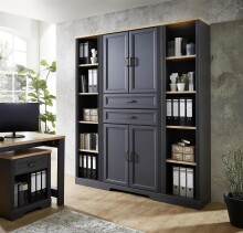 Aktenschrank >Jasmin< in Graphit - 86x204x38cm (BxHxT)