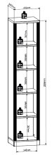 Regal-Set >Jasmin< in Pinie hell - 172x204x38cm (BxHxT)