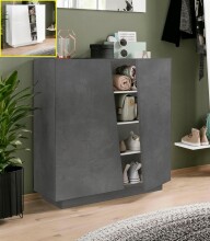 Schuhschrank >Viterbo< in Schiefer Nachbildung oder...