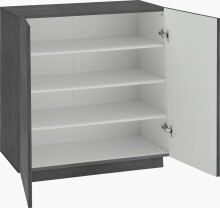 Schuhschrank >Viterbo< in Schiefer Nachbildung - 79,2x86x38cm (BxHxT)