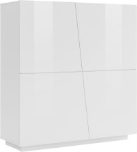 Highboard >Viterbo< in Weiß-Hochglanz - 120x126x43cm (BxHxT)