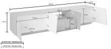 TV-Board >Viterbo< in Weiß-Hochglanz - 220x46x43cm (BxHxT)