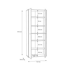Aktenschrank >Tembi< in Sonoma Eiche - 73,7x197,5x34,8cm (BxHxT)