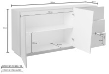Sideboard >Viterbo< in Schiefer Nachbildung - 180x86x43cm (BxHxT)